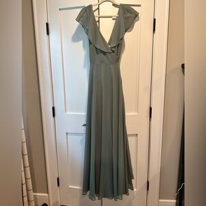 Jenny Yoo green bridesmaids dress